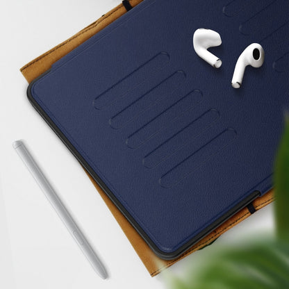 For Samsung Galaxy Tab A11+ / A9+ Notebook Magnetic Leather Tablet Case(Navy Blue) by bashfashion
