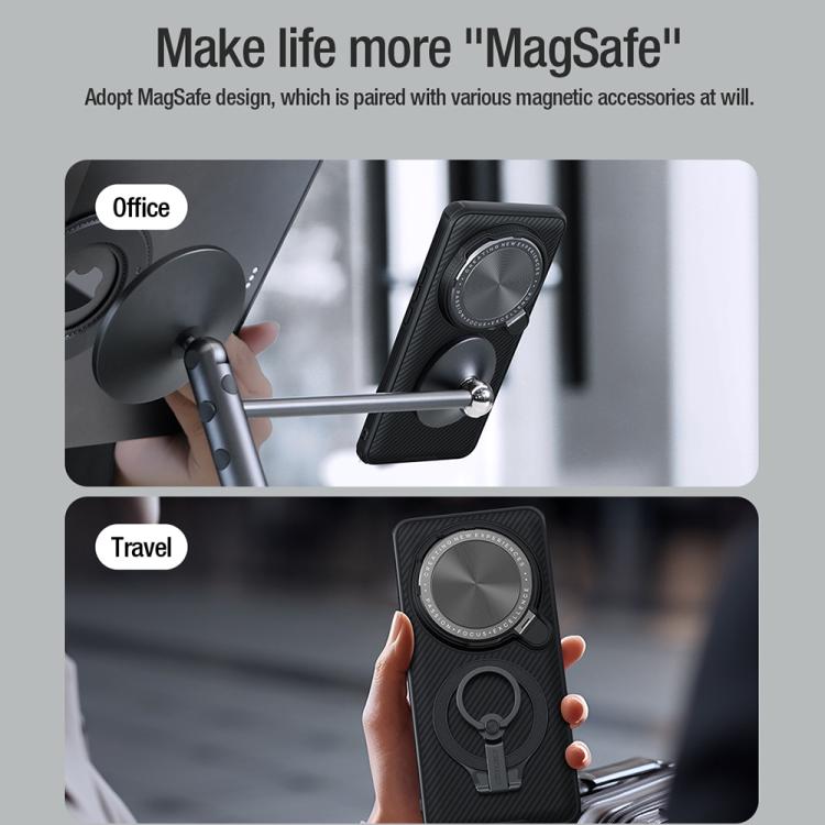 For Xiaomi 15 Ultra NILLKIN Black Mirror Prop CD Texture Mirror Precise Hole MagSafe Magnetic Phone Case(Black) by NILLKIN