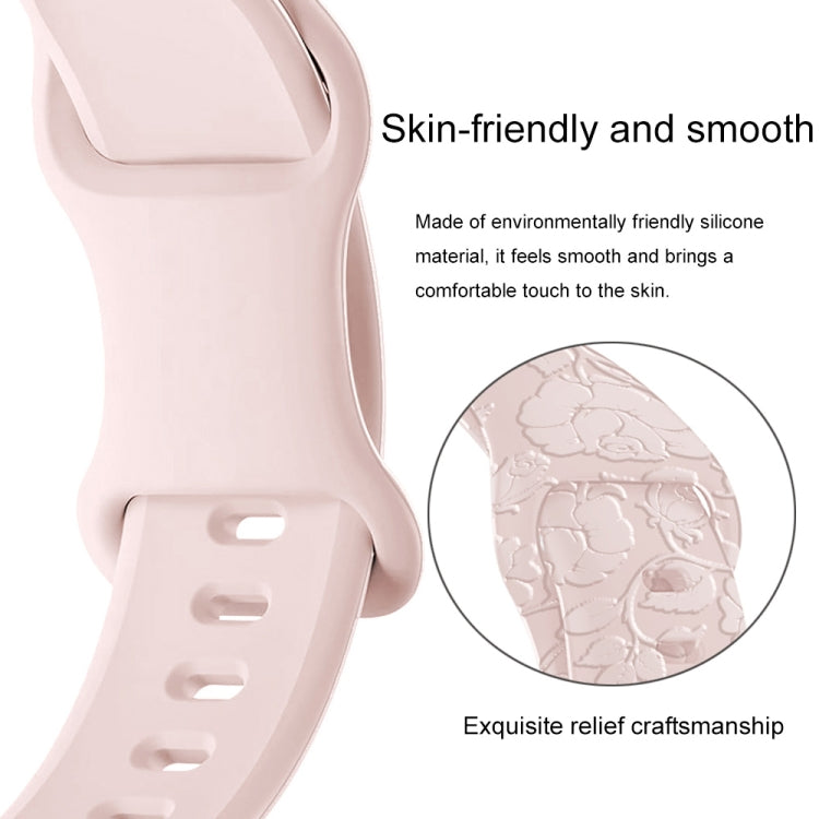 For Apple Watch Ultra 2 49mm Rose Embossed Silicone Watch Band(Pink) by bashfashion