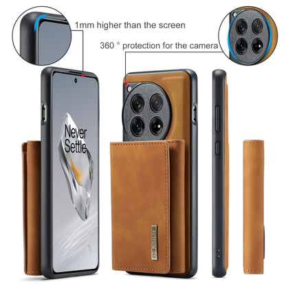 For OnePlus 12 DG.MING M1 Series 3-Fold Multi Card Wallet + Magnetic Phone Case(Brown) by DG.MING