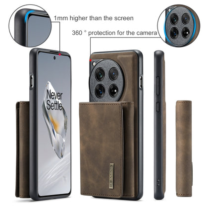 For OnePlus 12 DG.MING M1 Series 3-Fold Multi Card Wallet + Magnetic Phone Case(Coffee) by DG.MING