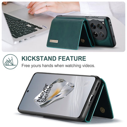 For OnePlus 12 DG.MING M1 Series 3-Fold Multi Card Wallet + Magnetic Phone Case(Green) by DG.MING