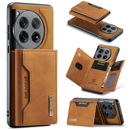 For OnePlus 12 DG.MING M2 Series 3-Fold Multi Card Bag + Magnetic Phone Case(Brown) by DG.MING