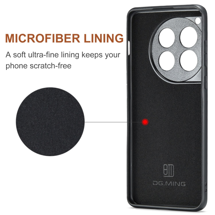 For OnePlus 12 DG.MING M2 Series 3-Fold Multi Card Bag + Magnetic Phone Case(Brown) by DG.MING