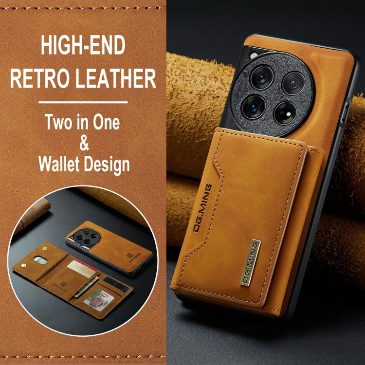 For OnePlus 12 DG.MING M2 Series 3-Fold Multi Card Bag + Magnetic Phone Case(Brown) by DG.MING