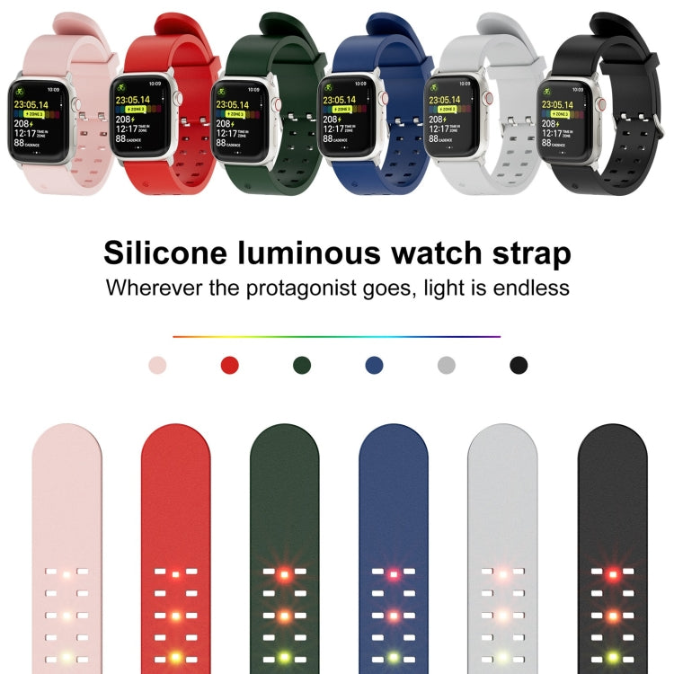 For Apple Watch Ultra 2 49mm Luminous Colorful Light Silicone Watch Band(Light Grey) by bashfashion