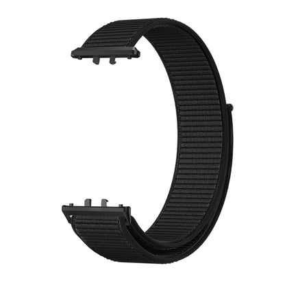 For Samsung Galaxy Fit 3 Woven Nylon Loop Watch Band(Black) by bashfashion