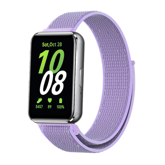 For Samsung Galaxy Fit 3 Woven Nylon Loop Watch Band(Purple) by bashfashion