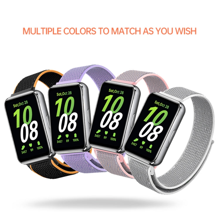 For Samsung Galaxy Fit 3 Woven Nylon Loop Watch Band(Purple) by bashfashion