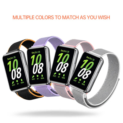 For Samsung Galaxy Fit 3 Woven Nylon Loop Watch Band(Black) by bashfashion
