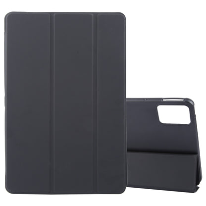 For Lenovo Tab P12 12.7 2025 Tri-fold Silicone Leather Tablet Case(Black) by bashfashion