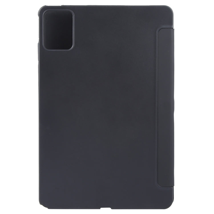 For Lenovo Tab P12 12.7 2025 Tri-fold Silicone Leather Tablet Case(Black) by bashfashion