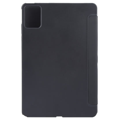 For Lenovo Tab P12 12.7 2025 Tri-fold Silicone Leather Tablet Case(Black) by bashfashion