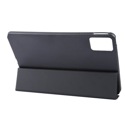 For Lenovo Tab P12 12.7 2025 Tri-fold Silicone Leather Tablet Case(Black) by bashfashion