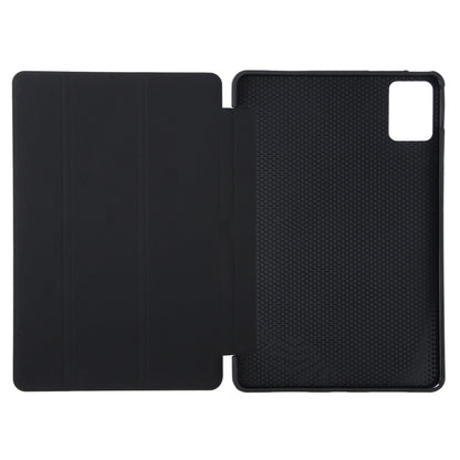 For Lenovo Tab P12 12.7 2025 Tri-fold Silicone Leather Tablet Case(Black) by bashfashion
