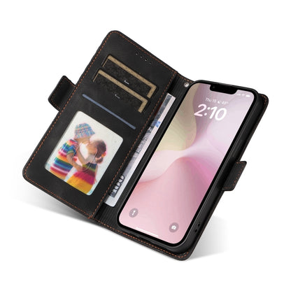 For iPhone SE 2024 Embossed Rhombus Starry Leather Phone Case(Black) by bashfashion