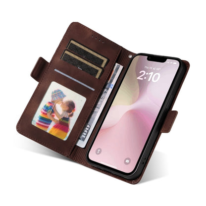 For iPhone SE 2024 Embossed Rhombus Starry Leather Phone Case(Brown) by bashfashion