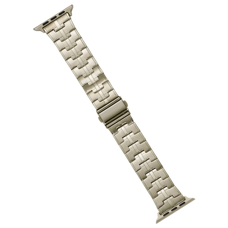 For Apple Watch SE 2023 44mm Stainless Steel Watch Band(Titanium) by bashfashion