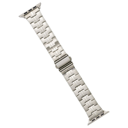 For Apple Watch Ultra 49mm Stainless Steel Watch Band(Starlight) by bashfashion
