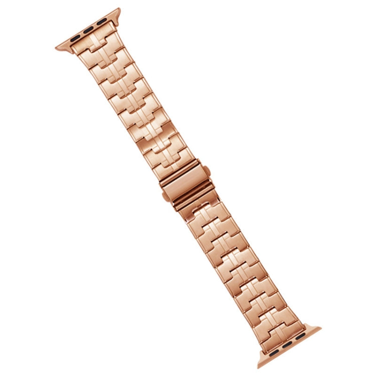 For Apple Watch Series 7 41mm Stainless Steel Watch Band(Rose Gold) by bashfashion
