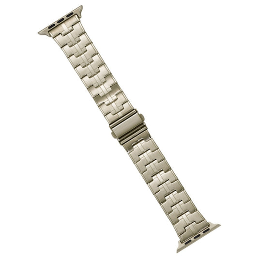 For Apple Watch Series 7 41mm Stainless Steel Watch Band(Titanium) by bashfashion
