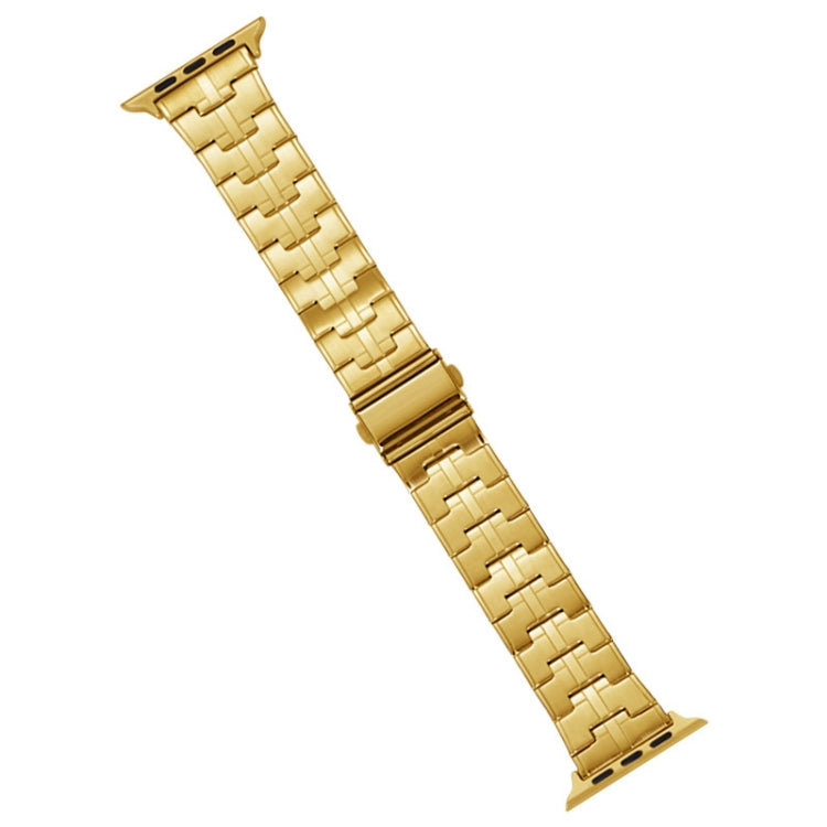 For Apple Watch Series 7 45mm Stainless Steel Watch Band(Gold) by bashfashion
