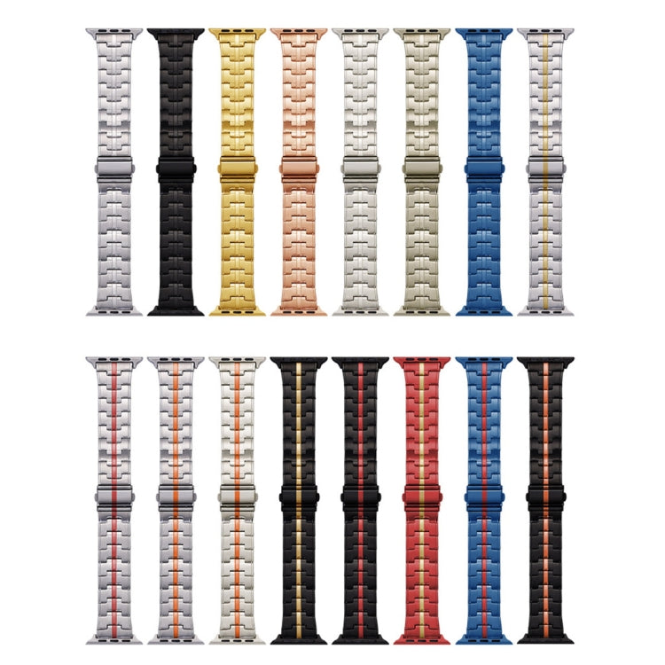 For Apple Watch Ultra 2 49mm Stainless Steel Watch Band(Black Gold) by bashfashion