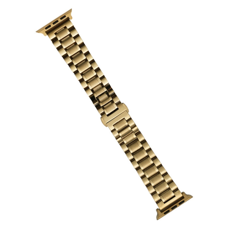 For Apple Watch Ultra 49mm Five-Beads Stainless Steel Watch Band(Gold) by bashfashion