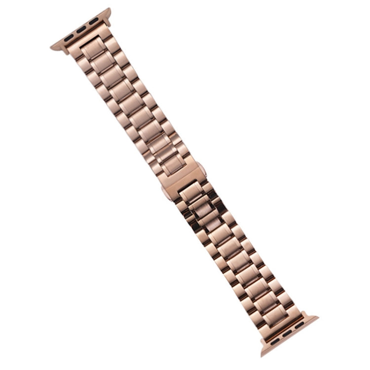 For Apple Watch Ultra 49mm Five-Beads Stainless Steel Watch Band(Rose Gold) by bashfashion