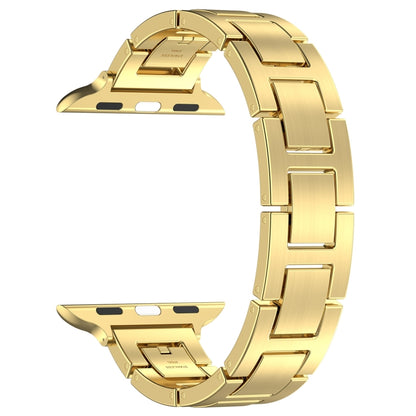 For Apple Watch SE 2023 40mm H Slim Stainless Steel Watch Band(Gold) by bashfashion