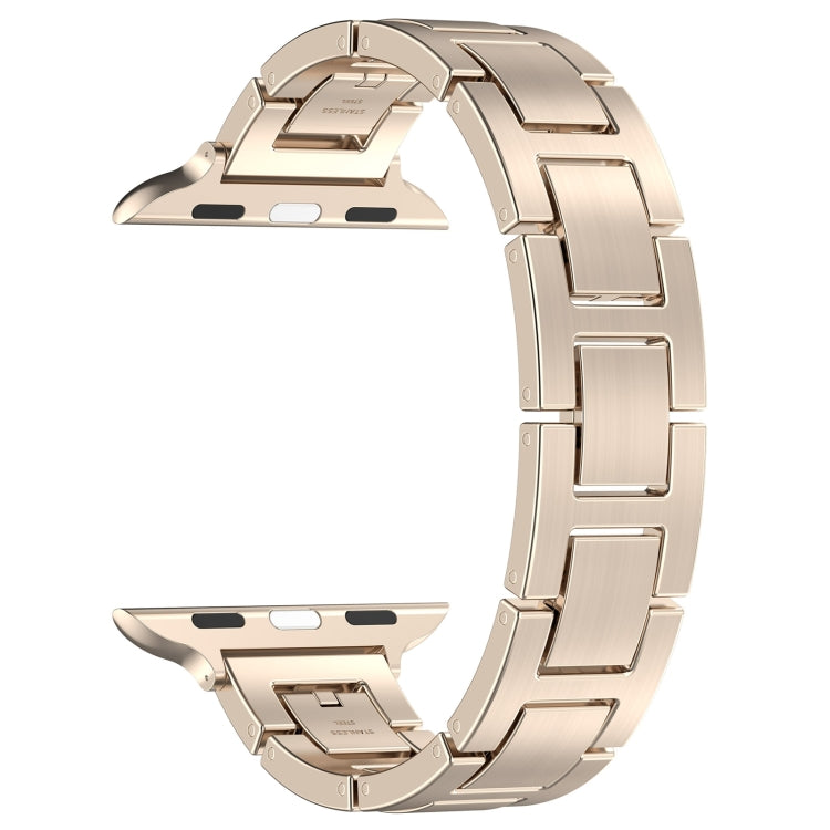 For Apple Watch Ultra 2 49mm H Slim Stainless Steel Watch Band(Starlight) by bashfashion