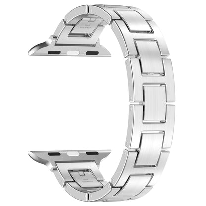 For Apple Watch SE 2022 44mm H Slim Stainless Steel Watch Band(Silver) by bashfashion