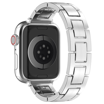 For Apple Watch SE 2022 44mm H Slim Stainless Steel Watch Band(Silver) by bashfashion