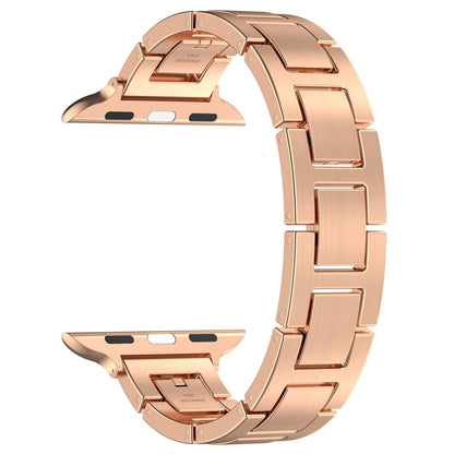For Apple Watch Series 5 40mm H Slim Stainless Steel Watch Band(Rose Gold) by bashfashion