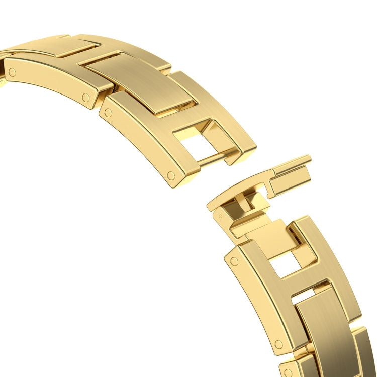 For Apple Watch Series 4 40mm H Slim Stainless Steel Watch Band(Gold) by bashfashion
