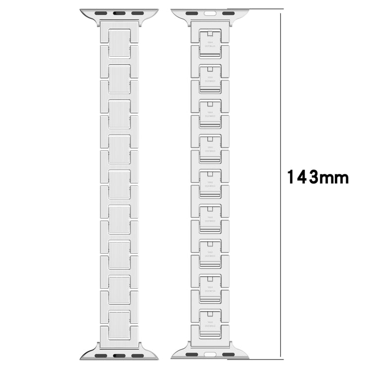 For Apple Watch Series 4 40mm H Slim Stainless Steel Watch Band(Silver) by bashfashion