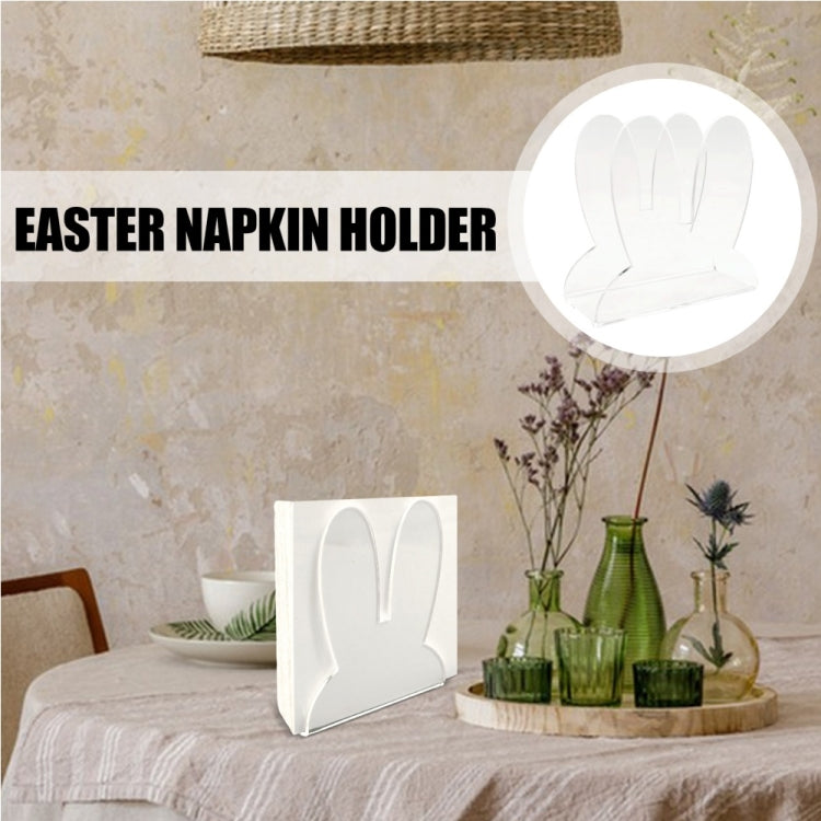 Acrylic Easter Bunny Ears Shape Napkin Storage Rack by bashfashion