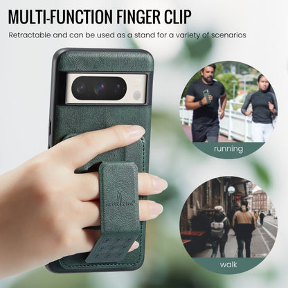 For Google Pixel 7a Fierre Shann Oil Wax Cow Leather Card Holder Back Phone Case(Green) by FIERRE SHANN