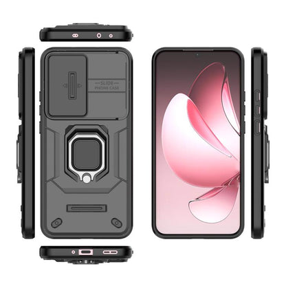 For OPPO Reno13 Pro 5G Global Sliding Camshield TPU + PC Shockproof Phone Case with Holder(Black) by bashfashion