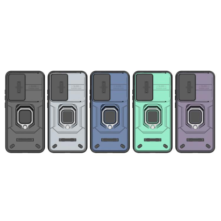 For OPPO Reno13 Pro 5G Global Sliding Camshield TPU + PC Shockproof Phone Case with Holder(Black) by bashfashion