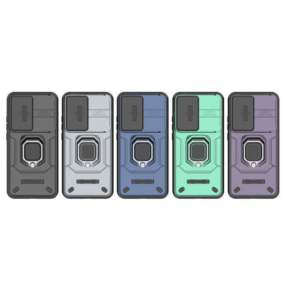 For OPPO Reno13 Pro 5G Global Sliding Camshield TPU + PC Shockproof Phone Case with Holder(Black) by bashfashion