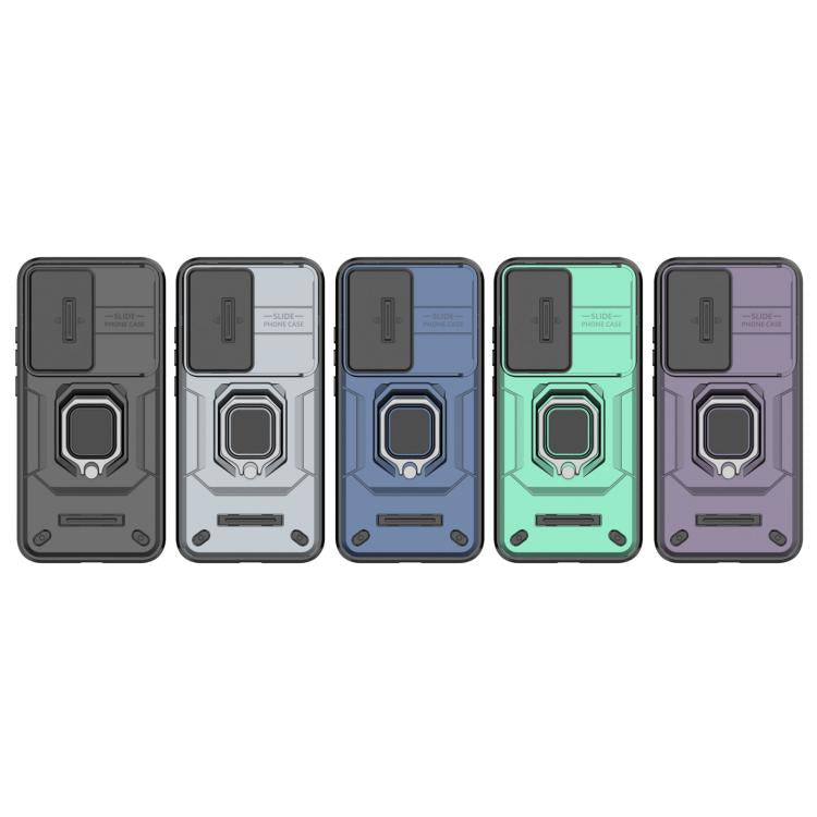 For OPPO Reno13 5G Global Sliding Camshield TPU + PC Shockproof Phone Case with Holder(Black) by bashfashion