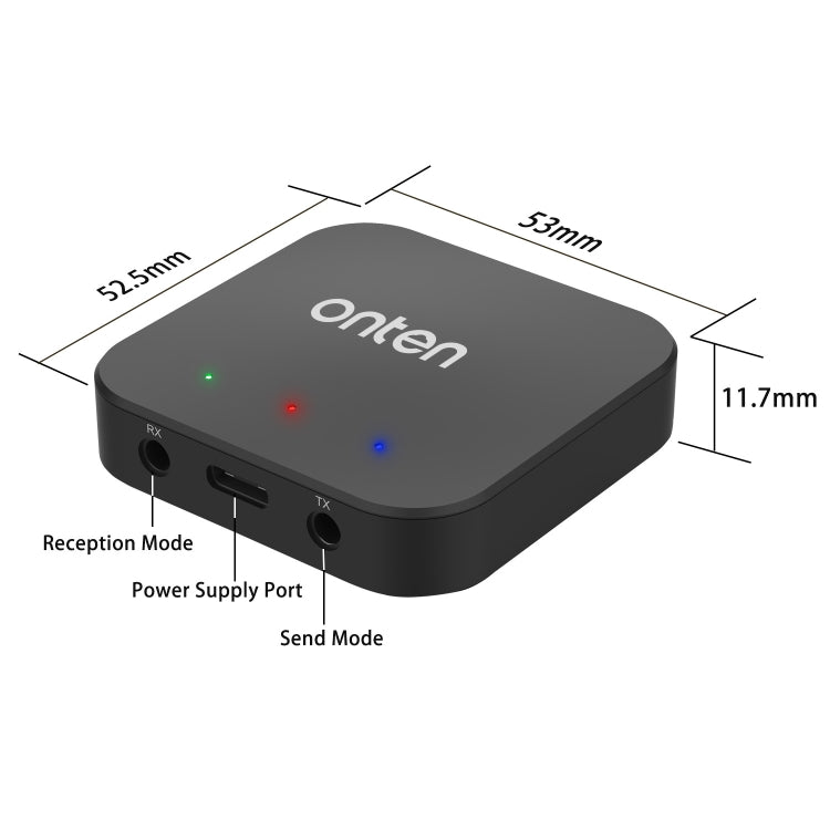 ONTEN OTN-BT102 2 in 1 Wireless Bluetooth Audio Receiving / Transmit Adapter by Onten