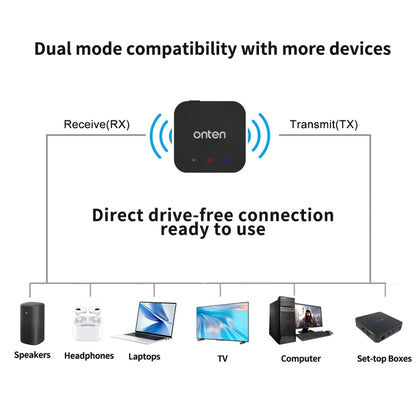ONTEN OTN-BT102 2 in 1 Wireless Bluetooth Audio Receiving / Transmit Adapter by Onten