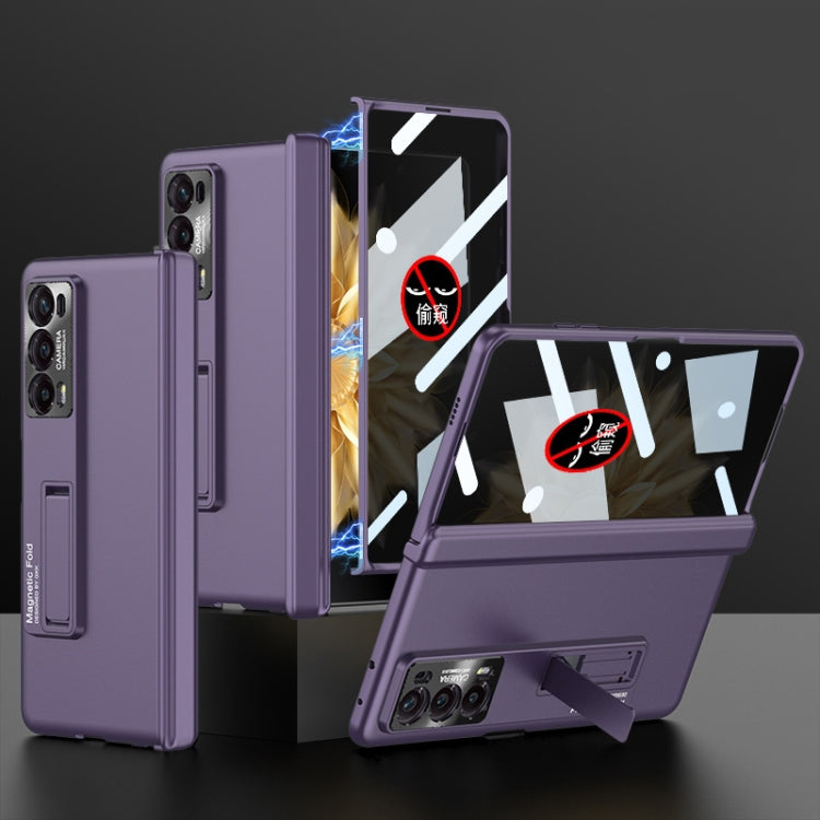 For Honor Magic V2 GKK Integrated Privacy Magnetic Folding Hinge All-inclusive Phone Case(Purple) by GKK