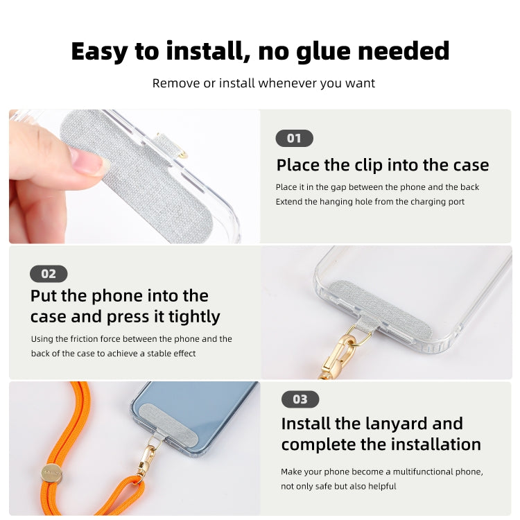 mutural Universal Mobile Phone Solid Color Lanyard(Orange) by Mutural