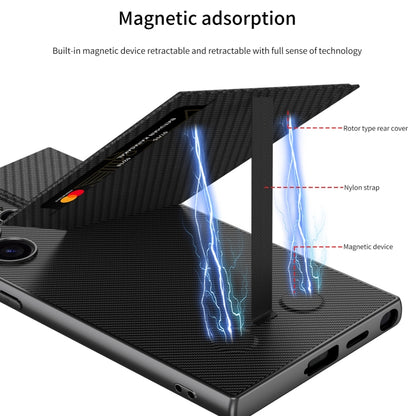 For Samsung Galaxy S24 Ultra 5G GKK Rotor Bracket Recessed Card Bag Full Coverage Phone Case(Grey) by GKK