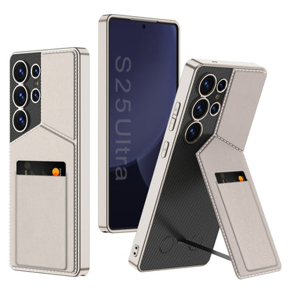 For Samsung Galaxy S25 Ultra 5G GKK Rotor Bracket Recessed Card Bag Full Coverage Phone Case(Grey) by GKK