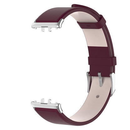For Samsung Galaxy Fit 3 PU Leather Watch Band(Wine Red) by bashfashion