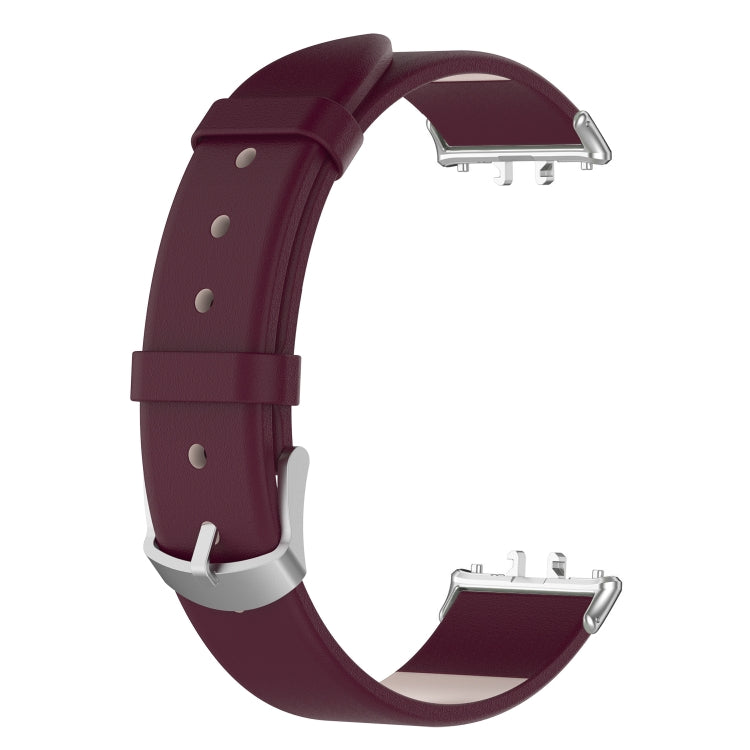 For Samsung Galaxy Fit 3 PU Leather Watch Band(Wine Red) by bashfashion